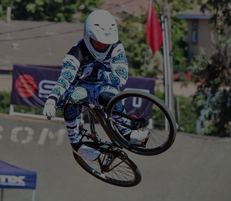 BMX rider mid-air trick