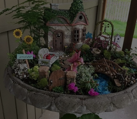 Miniature fairy garden display event